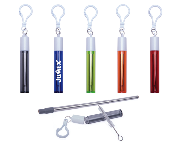 Popote promocionales de metal retractil sippy