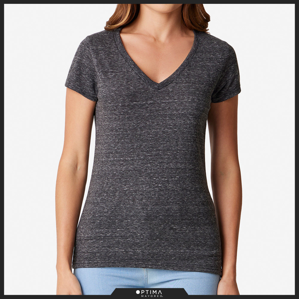 Playera dama snow cuello v