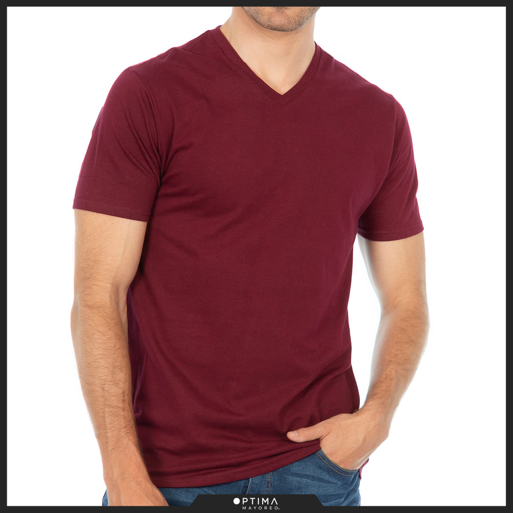 Playera caballero cuello v